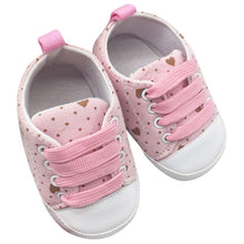 Cute Love Polka Dot Print Crib Shoes Boys Girls Laces Up Anti-Slip Sneaker SM6