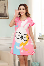 Cute Nightgowns Women Casual Cartoon Nightwear Sleepwear Short Sleeve Sleep Dress SM6