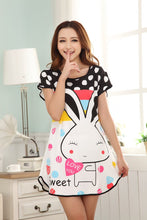 Cute Nightgowns Women Casual Cartoon Nightwear Sleepwear Short Sleeve Sleep Dress SM6