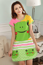 Cute Nightgowns Women Casual Cartoon Nightwear Sleepwear Short Sleeve Sleep Dress SM6