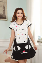 Cute Nightgowns Women Casual Cartoon Nightwear Sleepwear Short Sleeve Sleep Dress SM6