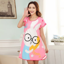 Cute Nightgowns Women Casual Cartoon Nightwear Sleepwear Short Sleeve Sleep Dress SM6