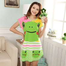 Cute Nightgowns Women Casual Cartoon Nightwear Sleepwear Short Sleeve Sleep Dress SM6