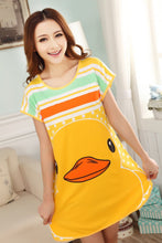 Cute Nightgowns Women Casual Cartoon Nightwear Sleepwear Short Sleeve Sleep Dress SM6
