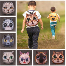 Cute Kids Backpack Boy Girl Schoolbag Cat 3D Animal Print Cartoon Children Preschool Kindergarten Backbag SM6