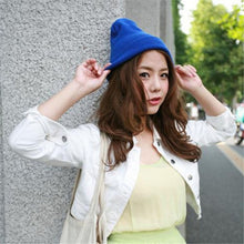 Cute Warm Plain Beanie Hats Women Cap Slouchy Knit Hat Capulti-Colored SM6