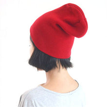 Cute Warm Plain Beanie Hats Women Cap Slouchy Knit Hat Capulti-Colored SM6