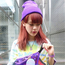 Cute Warm Plain Beanie Hats Women Cap Slouchy Knit Hat Capulti-Colored SM6