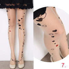 Cute Women Sexy Transparent Silk Stocking Tattoo Pantyhose Woman Leggings SM6