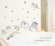Cute little hamsters PVC can remove children room fun stickers to stick on the wall SM6