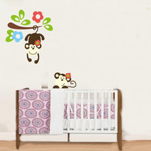Cute monkeys playing on trees wall stickers for kids rooms ZooYoo1202 decorative adesivo de parede removable pvc wall decal SM6