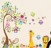 Cute monkeys playing on trees wall stickers for kids rooms decorative adesivo de parede removable pvc wall decal diy zooyoo1212 SM6