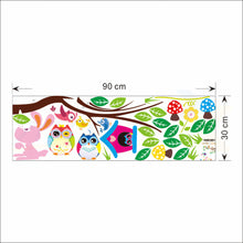 Cute owls playing on trees wall stickers home decoration for kids rooms ZooYoo1017 removable pvc wall decals diy poster 5.0 SM6