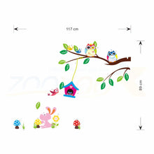 Cute owls playing on trees wall stickers home decoration for kids rooms ZooYoo1017 removable pvc wall decals diy poster 5.0 SM6