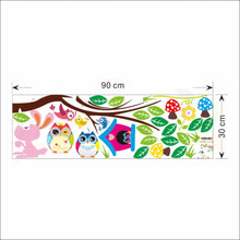 Cute owls playing on trees wall stickers home decoration for kids rooms ZooYoo1017 removable pvc wall decals diy poster 5.0 SM6