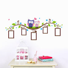 Cute owls tree wall stickers for kids room decorations nursery cartoon children girls decals 1006. animals mural art flowers 4.0 SM6