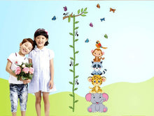 Cute tiger animals stack height measure wall stickers decal kids adhesive vinyl wallpaper mural baby girl boy room nursery decor SM6