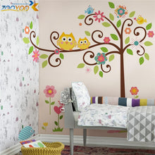 Cute wise owls tree wall stickers for kids room decorations nursery cartoon children decals 1001. animals mural arts flowers 4.0 SM6