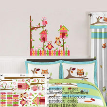 Cute wise owls tree wall stickers for kids room decorations nursery cartoon children decals 1001. animals mural arts flowers 4.0 SM6