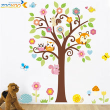 Cute wise owls tree wall stickers for kids room decorations nursery cartoon children decals 1001. animals mural arts flowers 4.0 SM6
