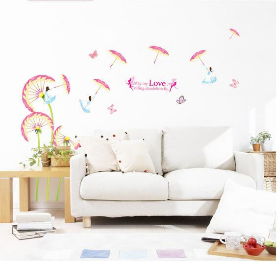 Dandelion umbrella sitting room TV setting wall of household adornment wall decoration on the wall SM6