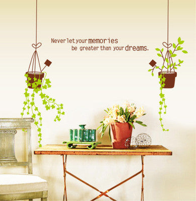 Dangling miniascape green to decorate the hall room fifth generation can remove the stickers SM6