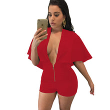 Daring Good Stretch Sexy Club Jumpsuits   Royal Blue Short Jumpsuit Deep V Neck Playsuit Rompers For Wo SM6