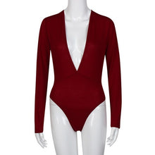 Deep V-Neck Sexy One Piece Outfits Long Sleeve Slim One Piece Bodysuits For Women Rompers Womens Spring Wear #212 SM6