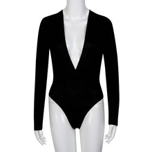 Deep V-Neck Sexy One Piece Outfits Long Sleeve Slim One Piece Bodysuits For Women Rompers Womens Spring Wear #212 SM6