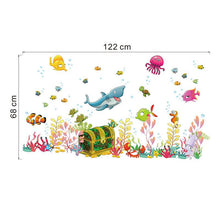 Deep sea world fish animals wall stickers room decorations cartoon mural art zoo children home decals poster 1307. 4.0 SM6