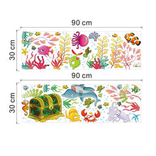 Deep sea world fish animals wall stickers room decorations cartoon mural art zoo children home decals poster 1307. 4.0 SM6