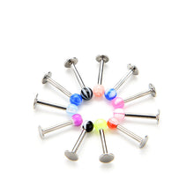 Delicate Stylish Stainless Steel Ball Top Lip Studs Ear Rings Tragus Body Piercing 10 Pcs SM6
