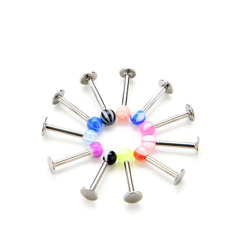 Delicate Stylish Stainless Steel Ball Top Lip Studs Ear Rings Tragus Body Piercing 10 Pcs SM6
