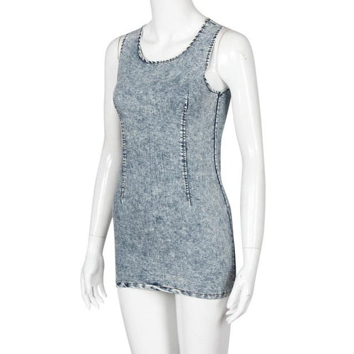 Denim Dress Off Shoulder Hollow Out Mini Dress Backless Woman Dress Summer Casual Vestido Jeans Vestidos Cortos#B725 SM6