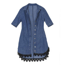 Denim Dresses Women Half Sleeve Lace Sexy Dress Casual Soft Short Dress Blue Vestido Jeans#C806 SM6