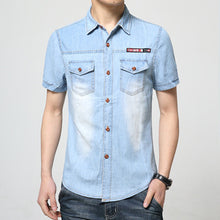 Denim Shirts Men SM6ue Shirts Short Sleeved Men Designers Men Casual Cotton Shirts SM6