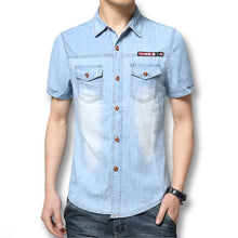 Denim Shirts Men SM6ue Shirts Short Sleeved Men Designers Men Casual Cotton Shirts SM6