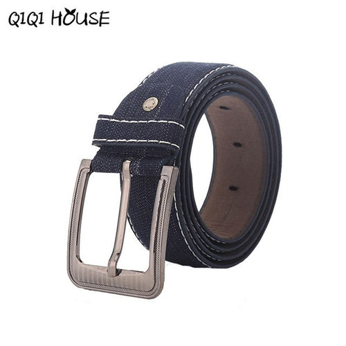 Designer Belt Imitate Jeans Men Casual Artificial Leather Belt Buckle Waist Strap Belts Cintos Para Homens#B825 SM6