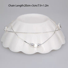 Double Layer Women Anklets Foot Chain Women Jewelry Heart Design Silver Plated Barefoot Accessories SM6