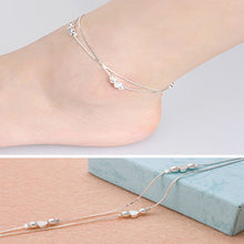 Double Layer Women Anklets Foot Chain Women Jewelry Heart Design Silver Plated Barefoot Accessories SM6