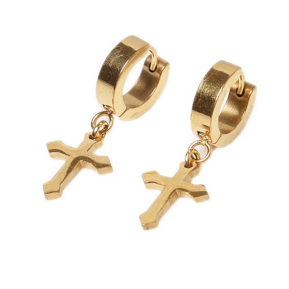 Ear Accessories 4Colors s Titanium Steel Ear Clip Women Men Cross Shaped Ear Stud Earrings SM6