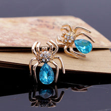 Elegant Crystal Zircon Spider Stud Earrings Women Jewelry 6 Colors Chic Rhinestone Insect Earrings SM6