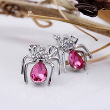 Elegant Crystal Zircon Spider Stud Earrings Women Jewelry 6 Colors Chic Rhinestone Insect Earrings SM6