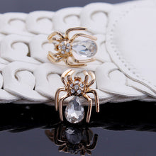 Elegant Crystal Zircon Spider Stud Earrings Women Jewelry 6 Colors Chic Rhinestone Insect Earrings SM6