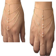 Elegant Multi Chain Tassel Bracelet Bangle Slave Finger Hand Harness Gold Women Fashion SM6