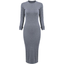 Elegant Women Jumper Long Sleeve Bodycon Dress Slim High Slit Sweater Party Knitted Dresses SM6