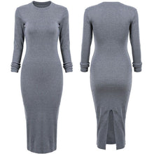 Elegant Women Jumper Long Sleeve Bodycon Dress Slim High Slit Sweater Party Knitted Dresses SM6