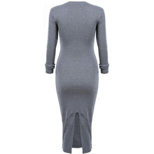 Elegant Women Jumper Long Sleeve Bodycon Dress Slim High Slit Sweater Party Knitted Dresses SM6