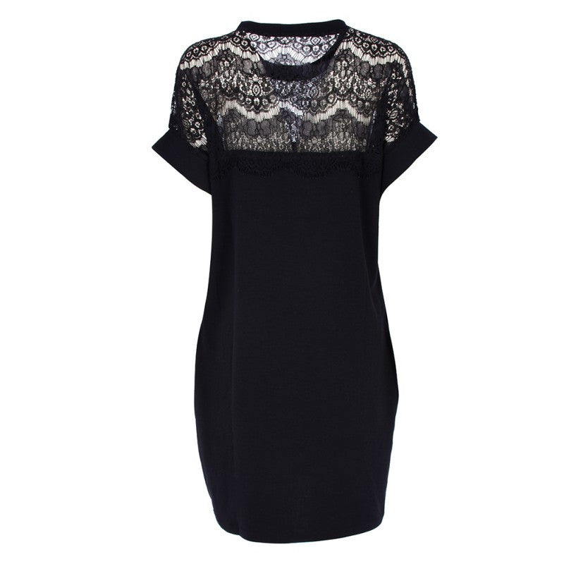 Elegant Women Lace Dresses Hollow Out Loose Sexy Short Casual Dress SM6