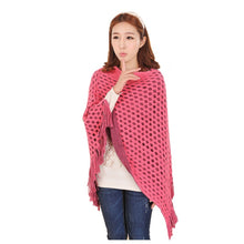 Elegant Women's Loose Tassel Fringe Knit Poncho Cape Sweater Shawl Top Coat PY5 SM6